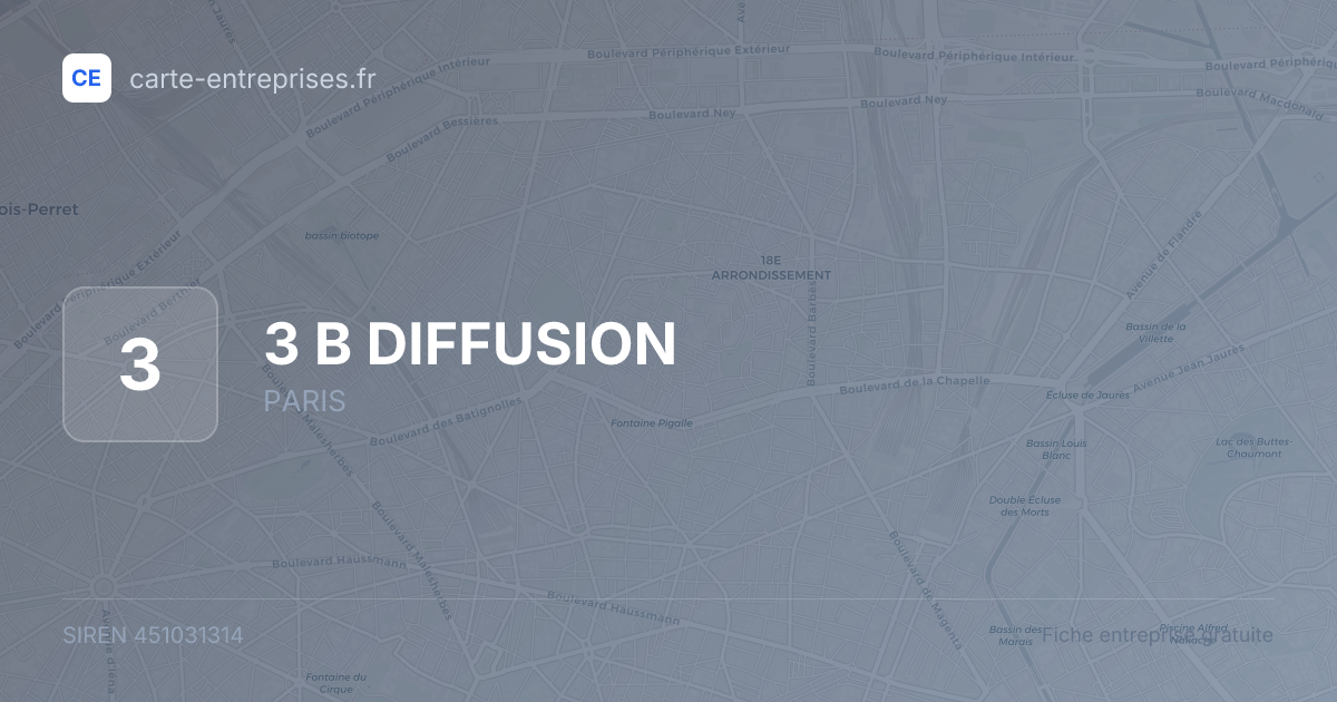 3 B DIFFUSION — 451031314 — fiche entreprise