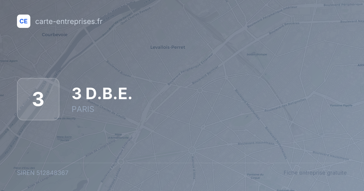 3 D.B.E. — 512848367 — fiche entreprise