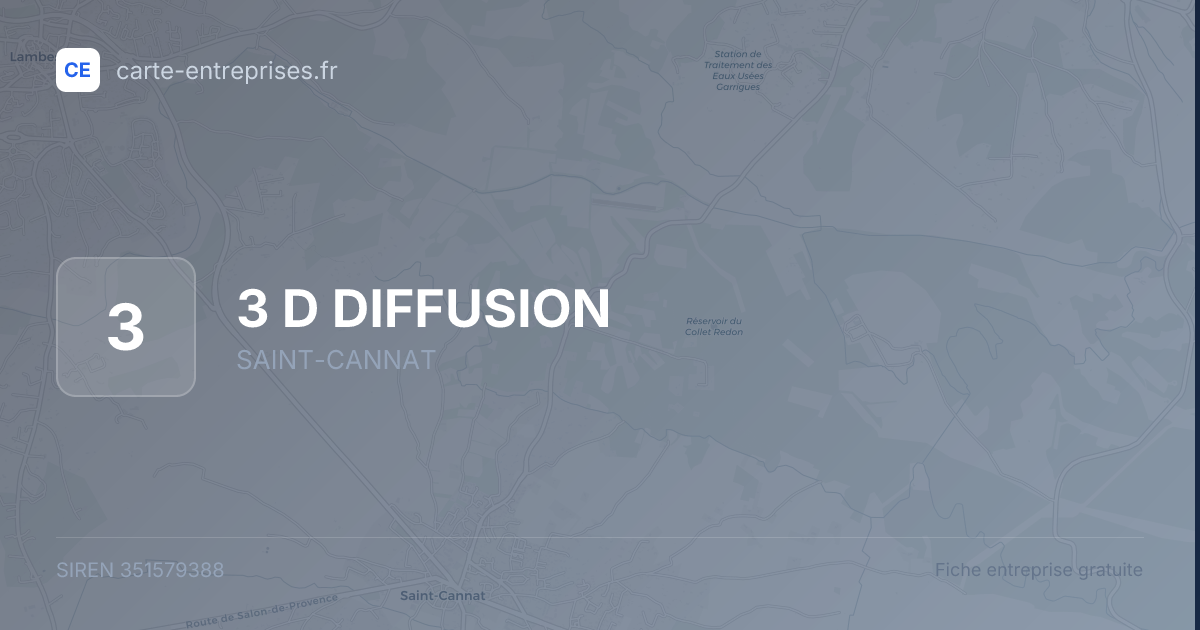 3 D DIFFUSION — 351579388 — fiche entreprise