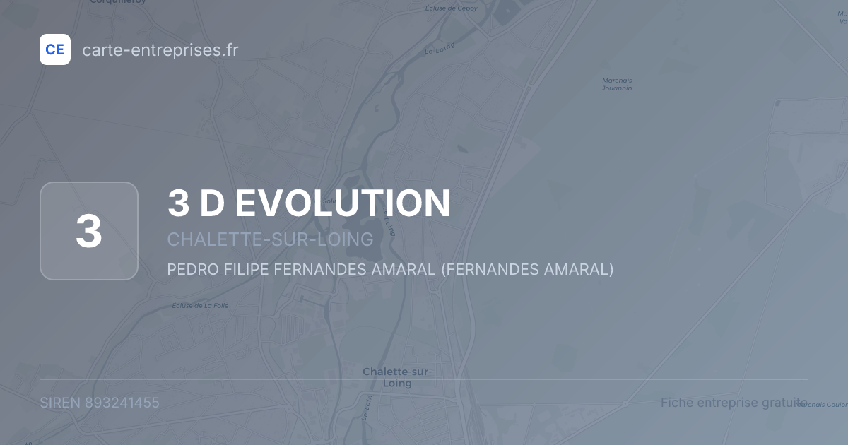 3 D EVOLUTION — 893241455 — fiche entreprise