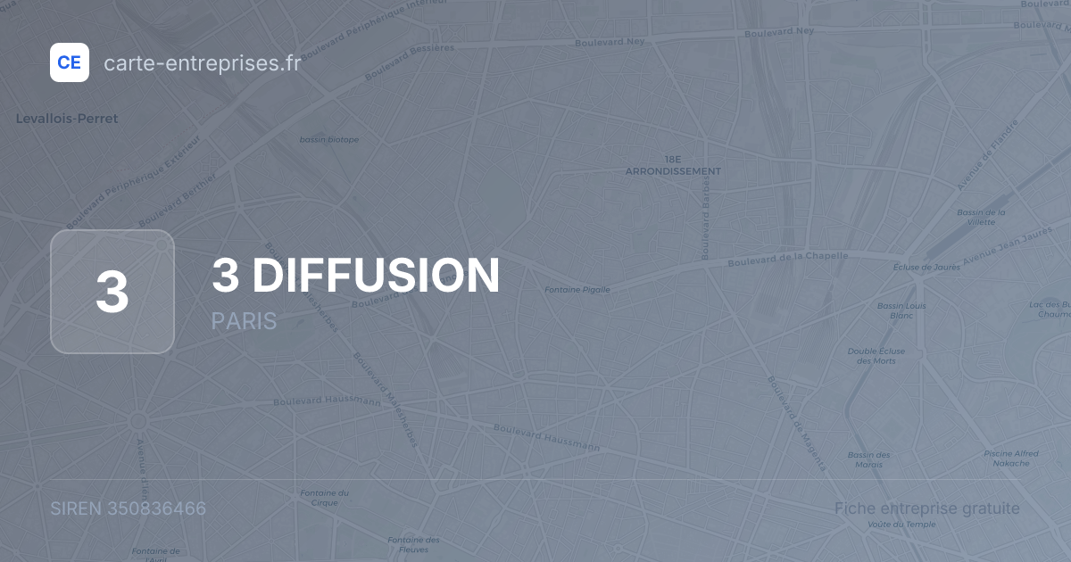 3 DIFFUSION — 350836466 — fiche entreprise