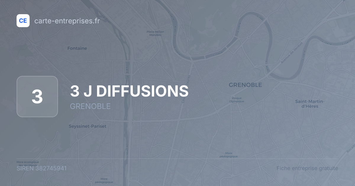 3 J DIFFUSIONS — 382745941 — fiche entreprise