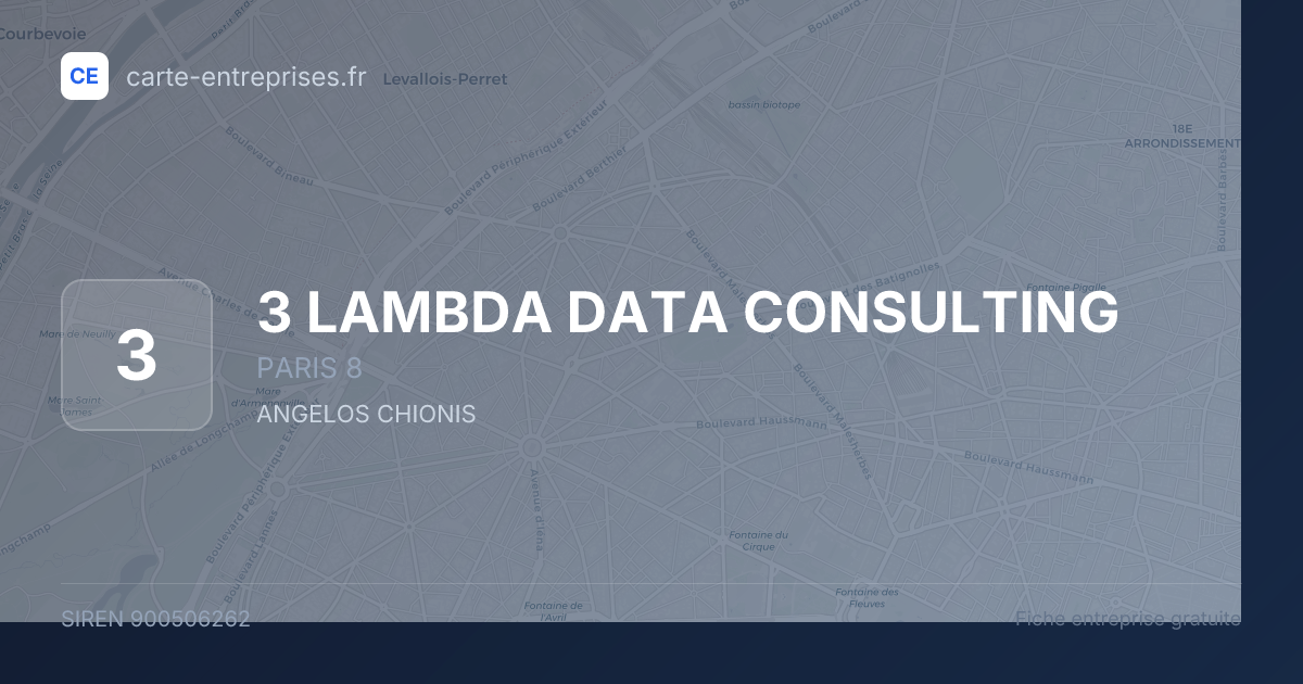 3 LAMBDA DATA CONSULTING — 900506262 — fiche entreprise