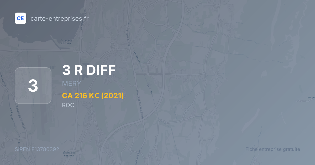 3 R DIFF — 813780392 — fiche entreprise