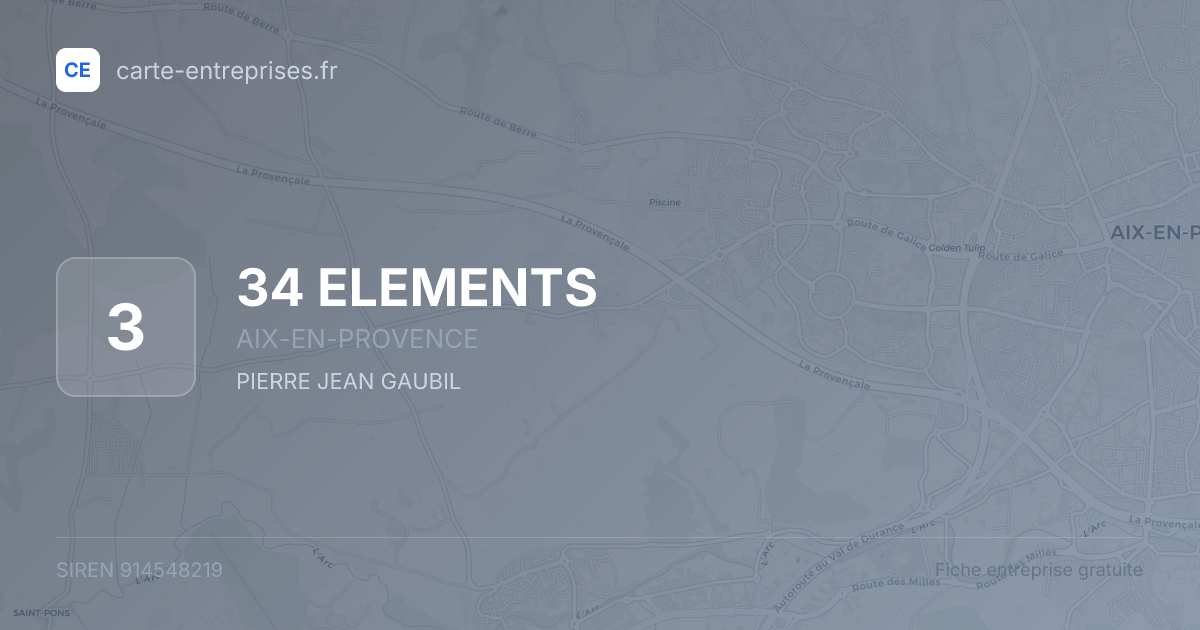 34 ELEMENTS — 914548219 — fiche entreprise