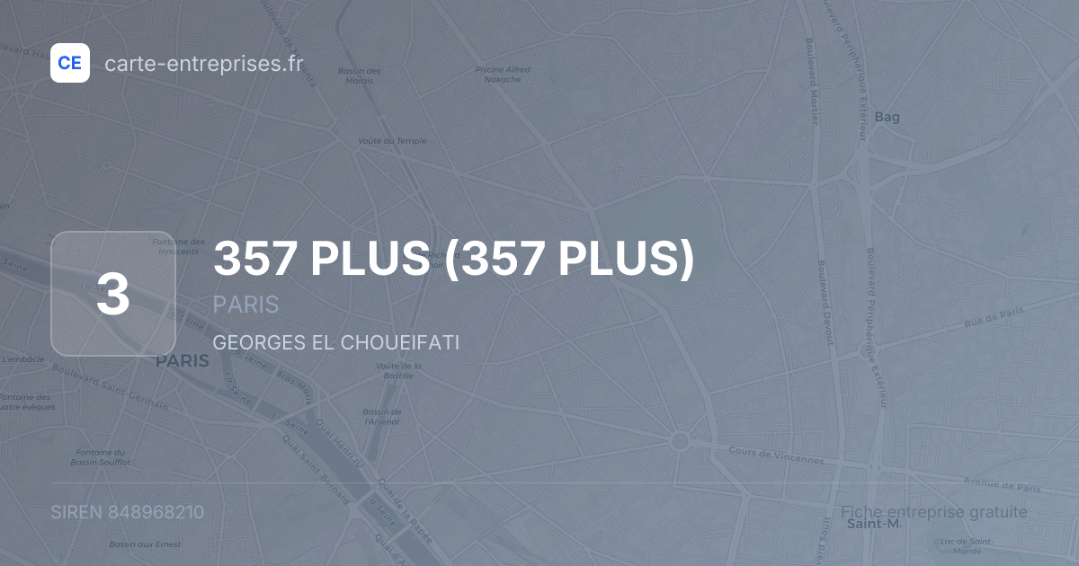 357 PLUS — 848968210 — fiche entreprise
