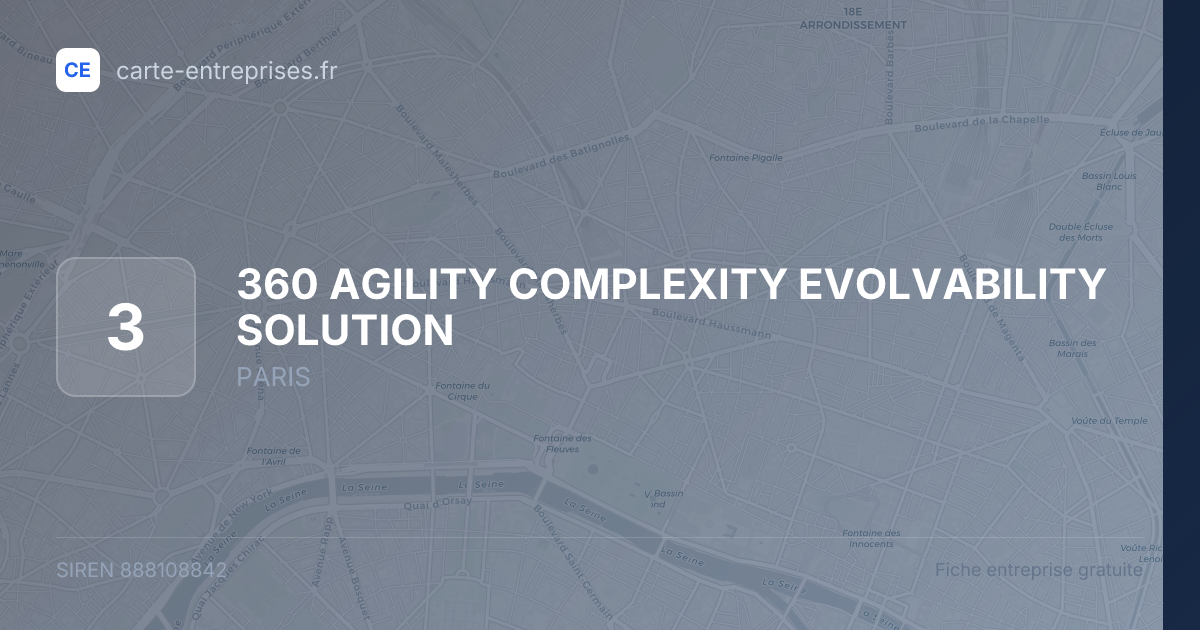 360 AGILITY COMPLEXITY EVOLVABILITY SOLUTION — 888108842 — fiche entreprise