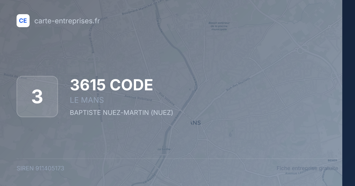 3615 CODE — 911405173 — fiche entreprise