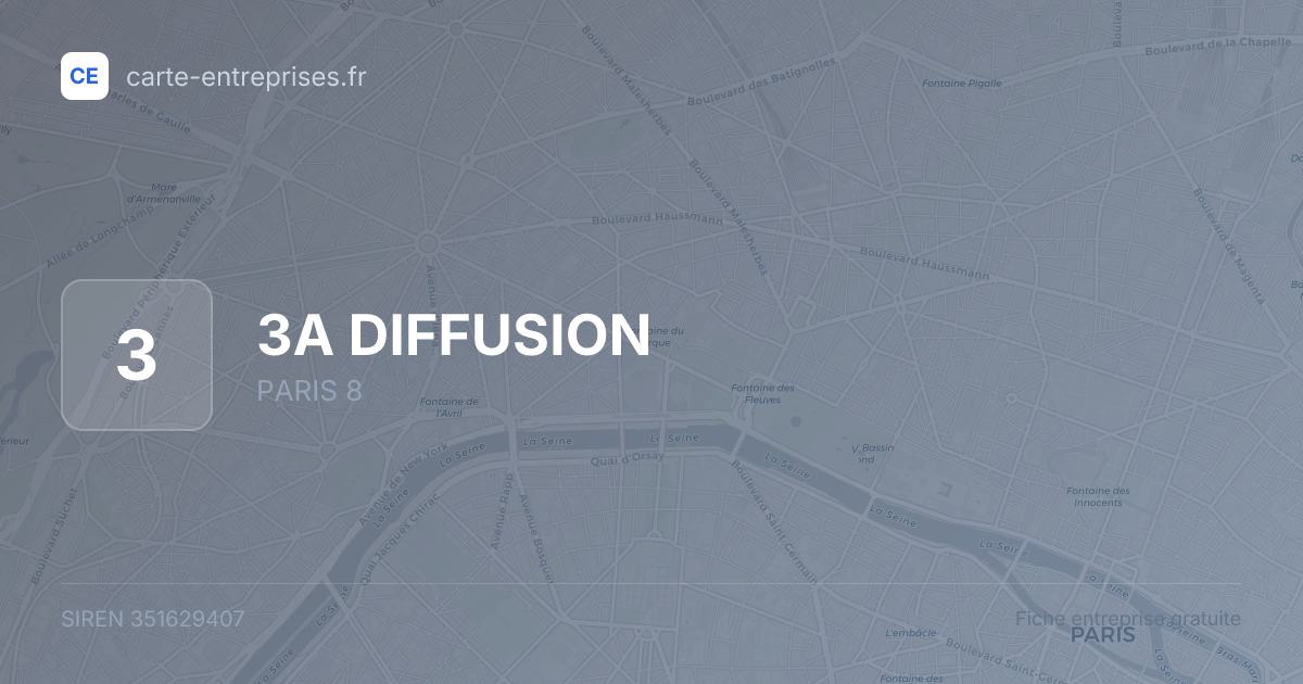 3A DIFFUSION — 351629407 — fiche entreprise