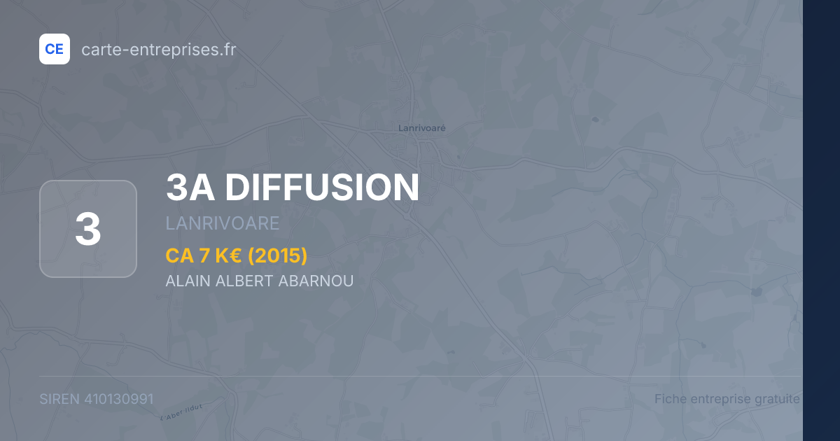 3A DIFFUSION — 410130991 — fiche entreprise