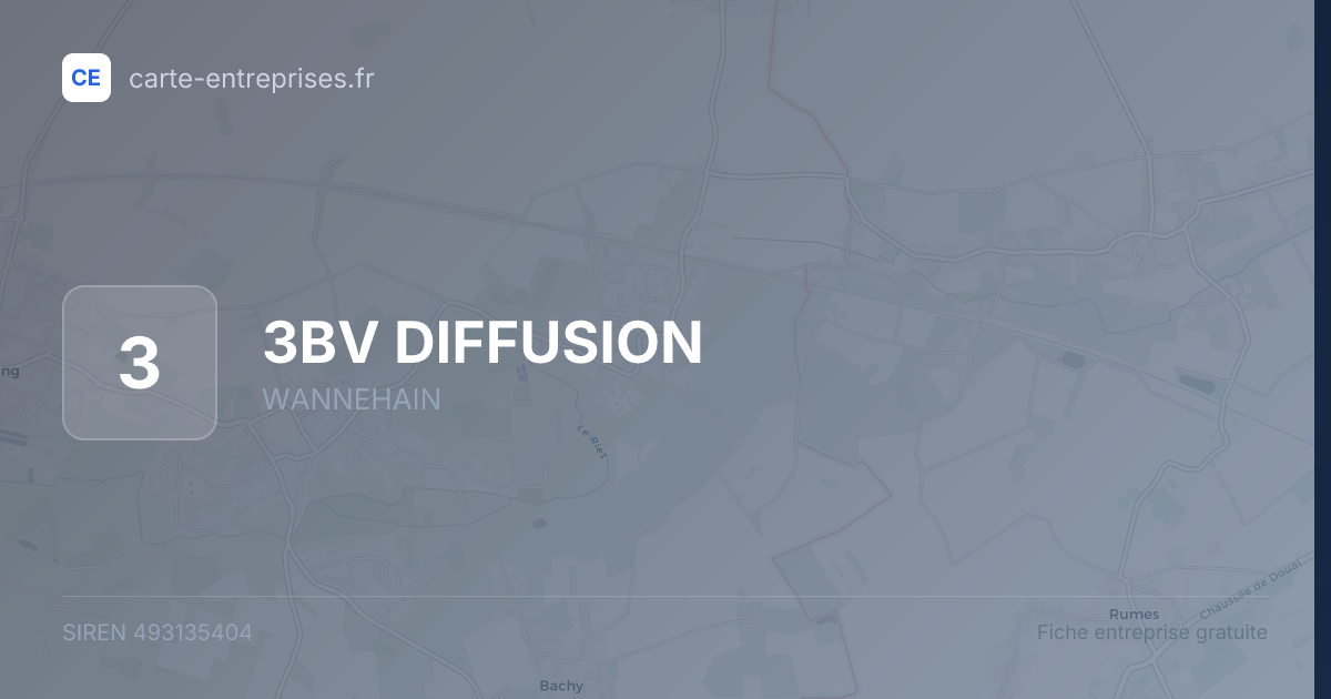 3BV DIFFUSION — 493135404 — fiche entreprise