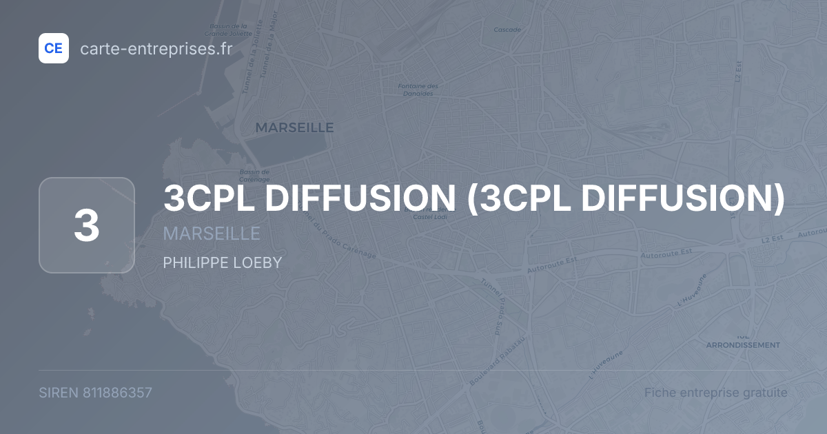 3CPL DIFFUSION — 811886357 — fiche entreprise