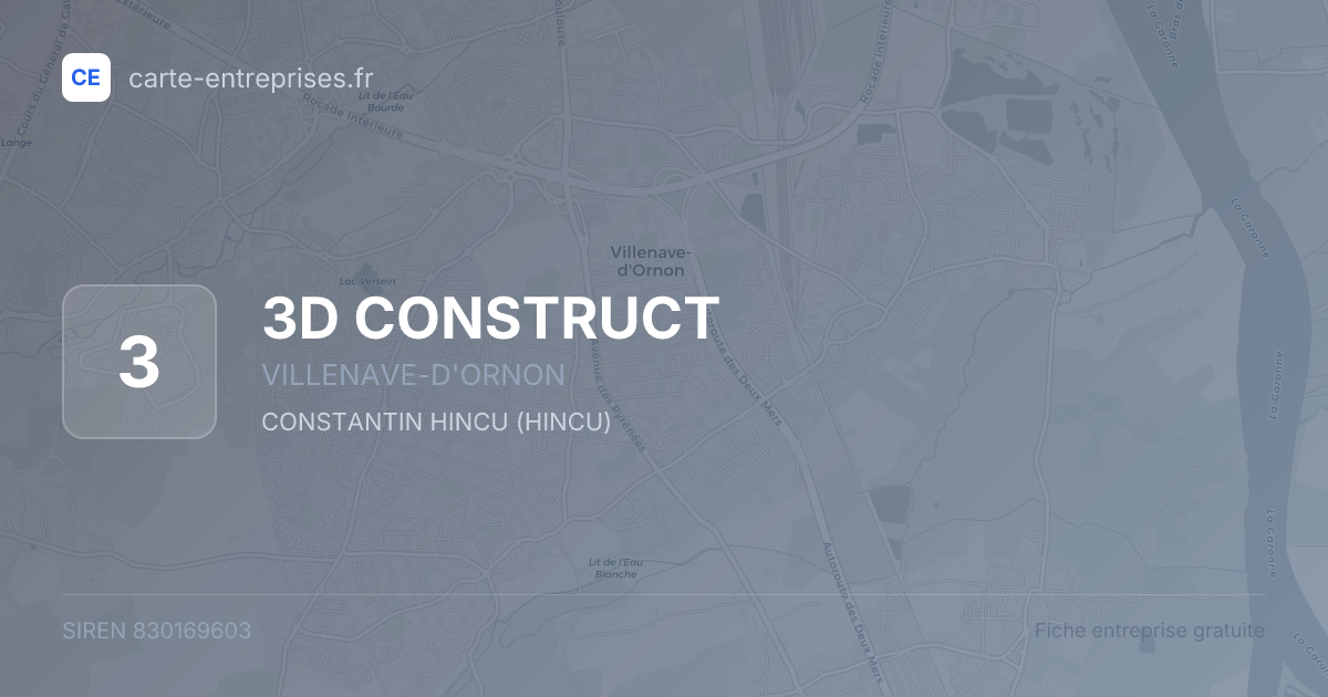 3D CONSTRUCT — 830169603 — fiche entreprise