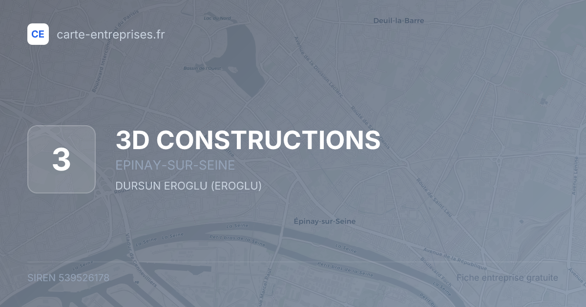 3D CONSTRUCTIONS — 539526178 — fiche entreprise