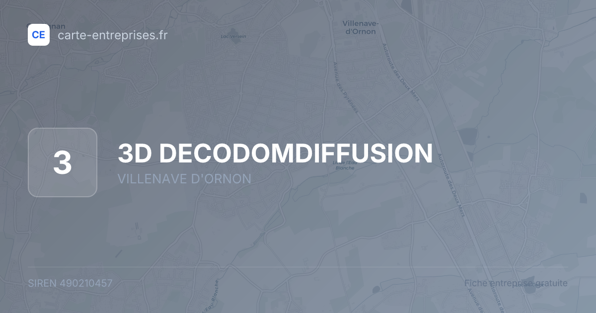 3D DECODOMDIFFUSION — 490210457 — fiche entreprise