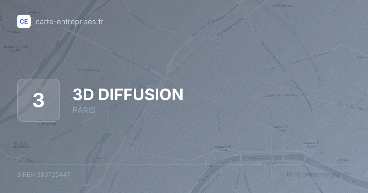 3D DIFFUSION — 383725447 — fiche entreprise