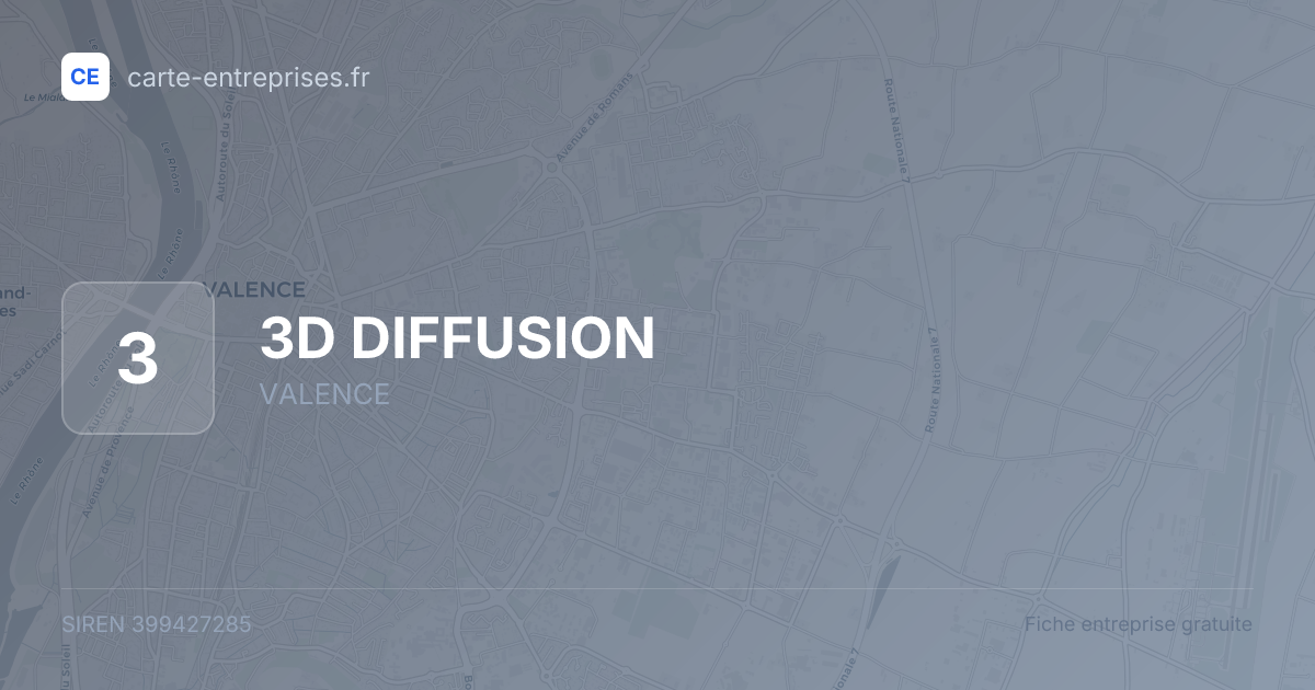 3D DIFFUSION — 399427285 — fiche entreprise