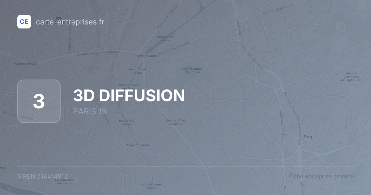 3D DIFFUSION — 514414812 — fiche entreprise