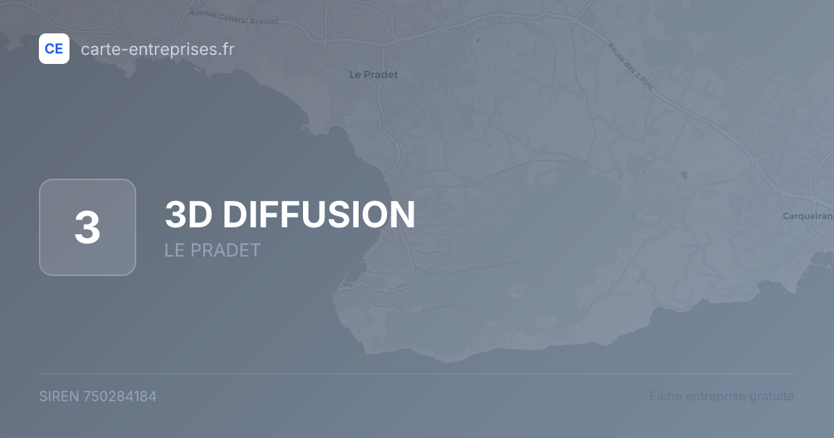 3D DIFFUSION — 750284184 — fiche entreprise
