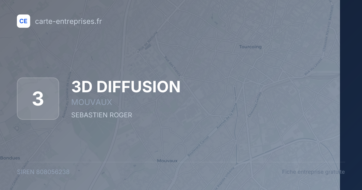 3D DIFFUSION — 808056238 — fiche entreprise