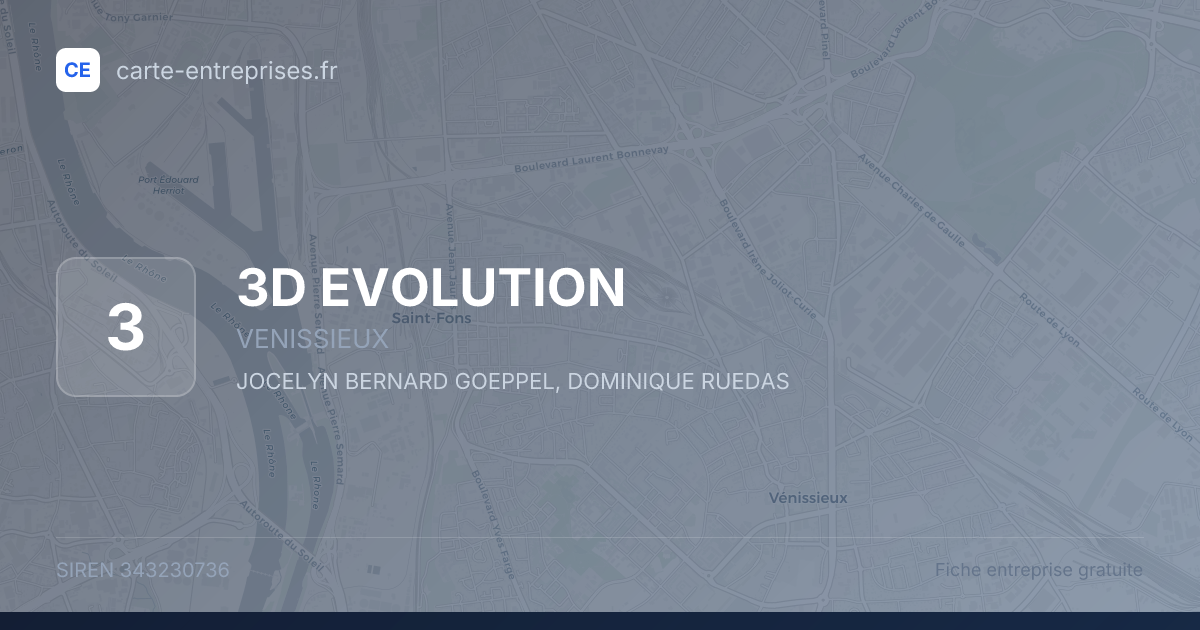 3D EVOLUTION — 343230736 — fiche entreprise
