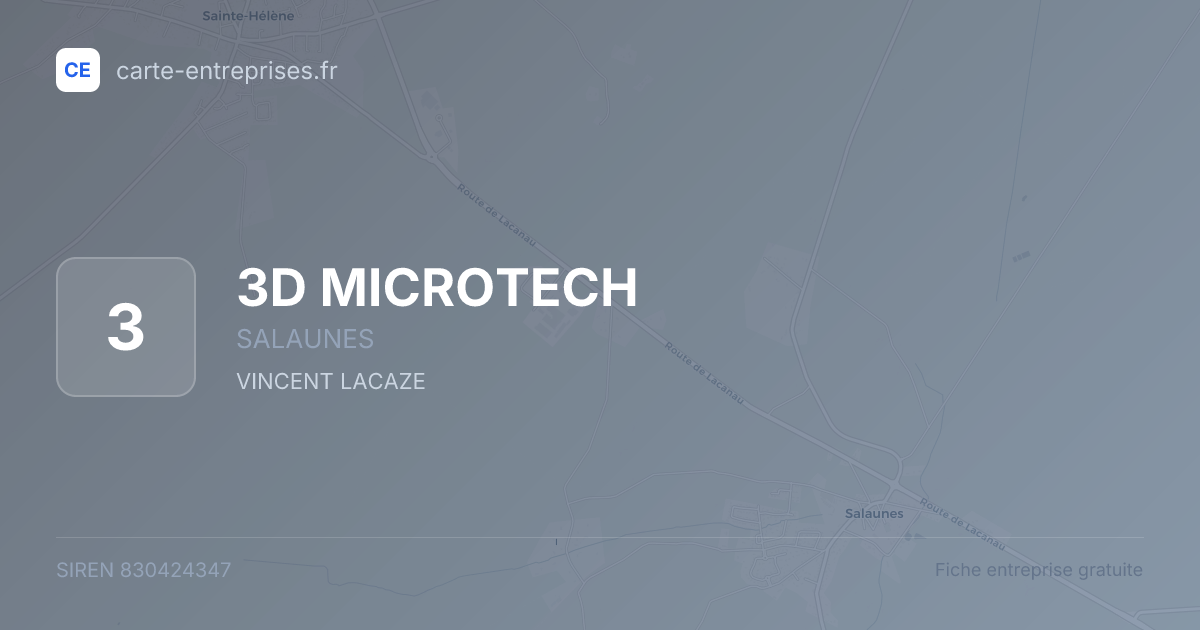 3D MICROTECH — 830424347 — fiche entreprise