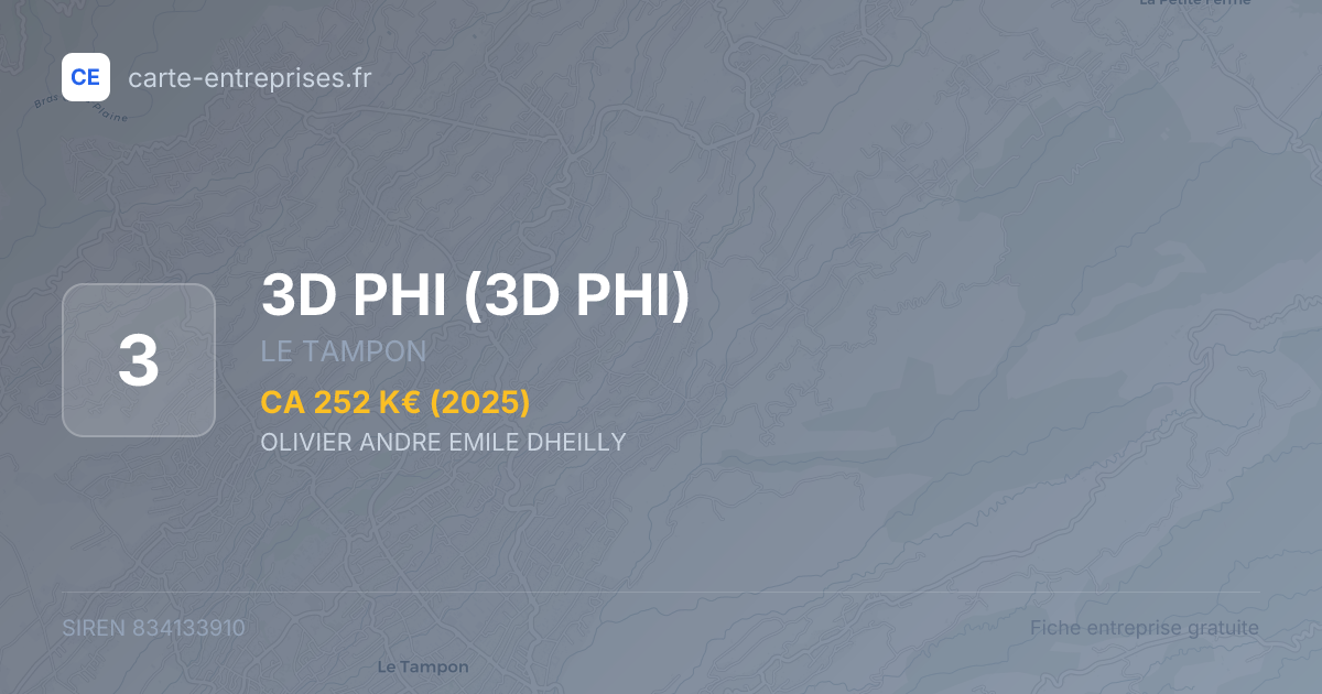 3D PHI — 834133910 — fiche entreprise