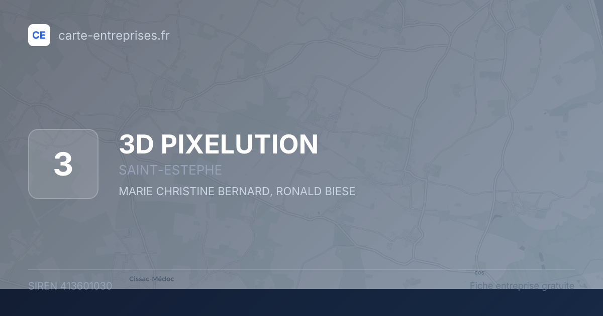 3D PIXELUTION — 413601030 — fiche entreprise