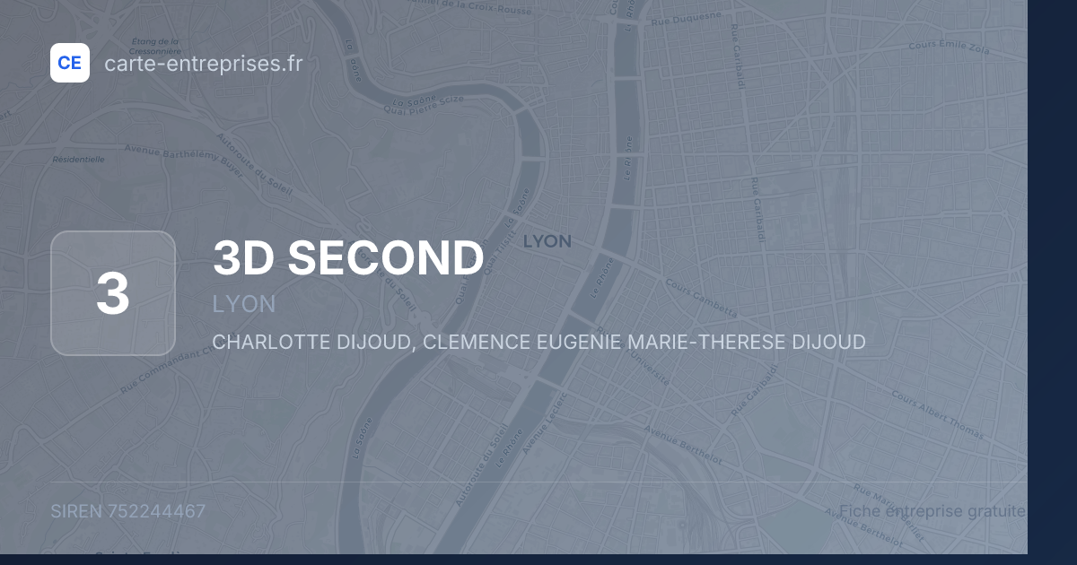 3D SECOND — 752244467 — fiche entreprise