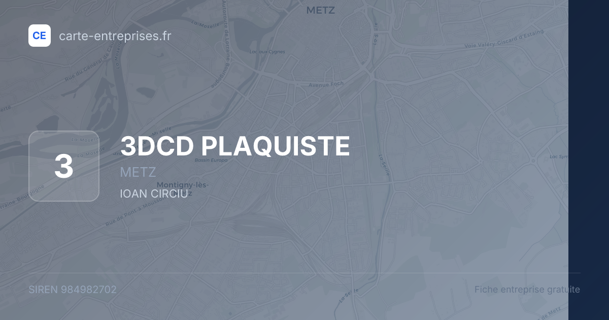 3DCD PLAQUISTE — 984982702 — fiche entreprise