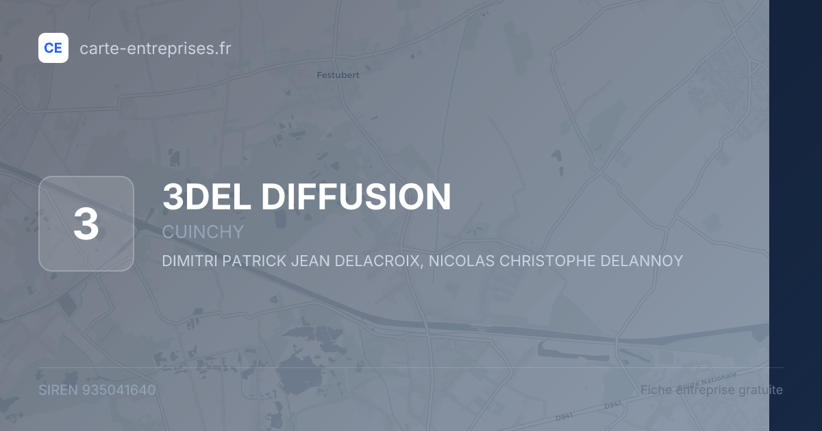 3DEL DIFFUSION — 935041640 — fiche entreprise