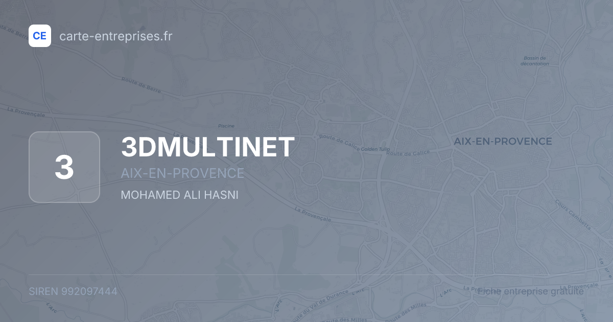 3DMULTINET — 992097444 — fiche entreprise