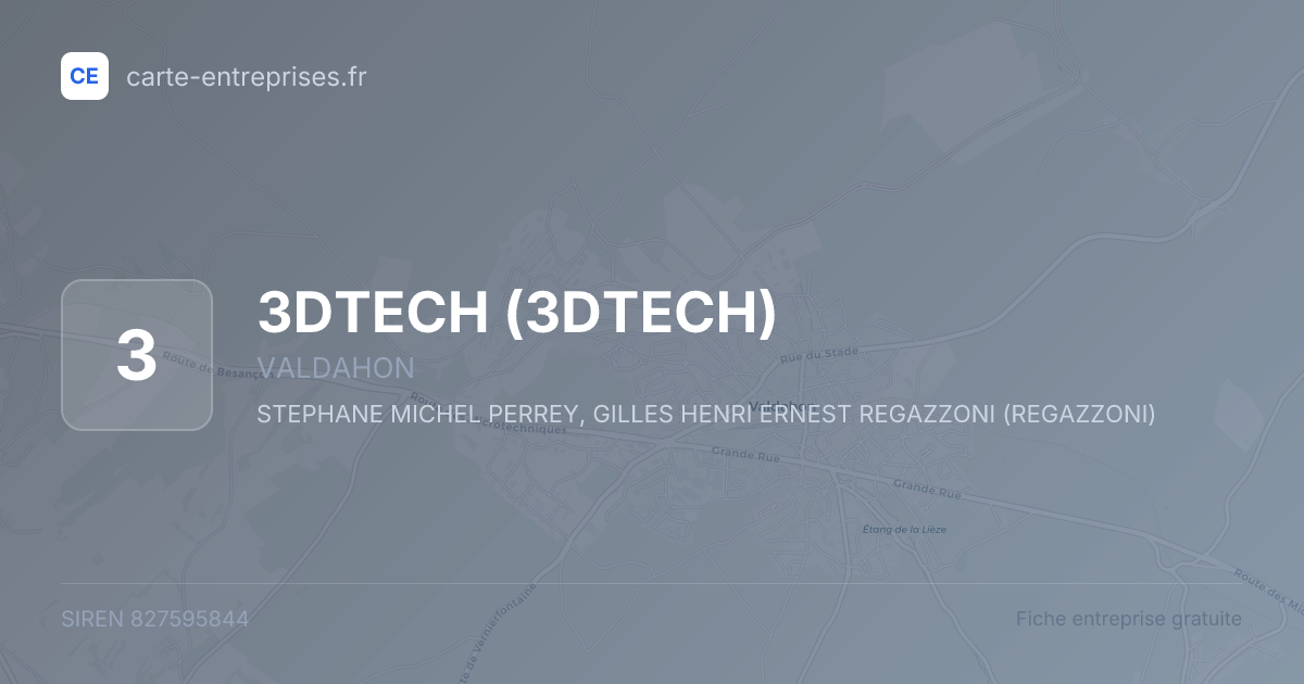 3DTECH — 827595844 — fiche entreprise