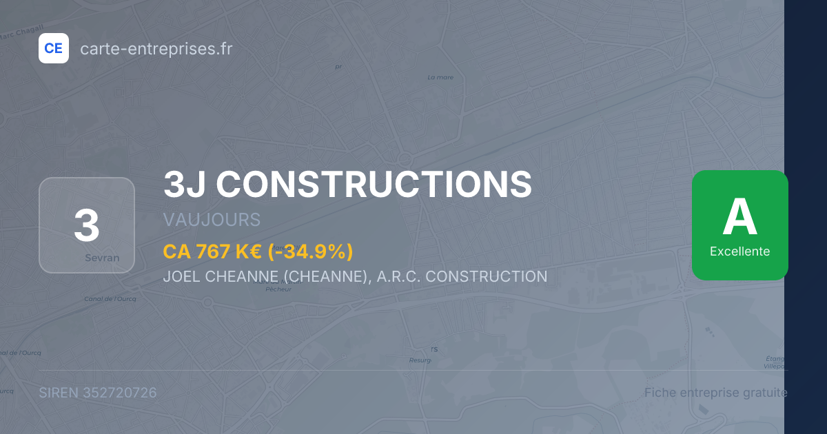 3J CONSTRUCTIONS — 352720726 — fiche entreprise