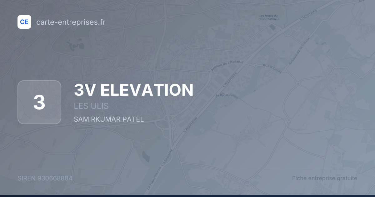 3V ELEVATION — 930668884 — fiche entreprise