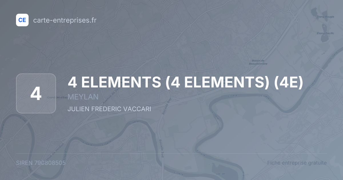 4 ELEMENTS (4 ELEMENTS) (4E) — 790808505 — fiche entreprise
