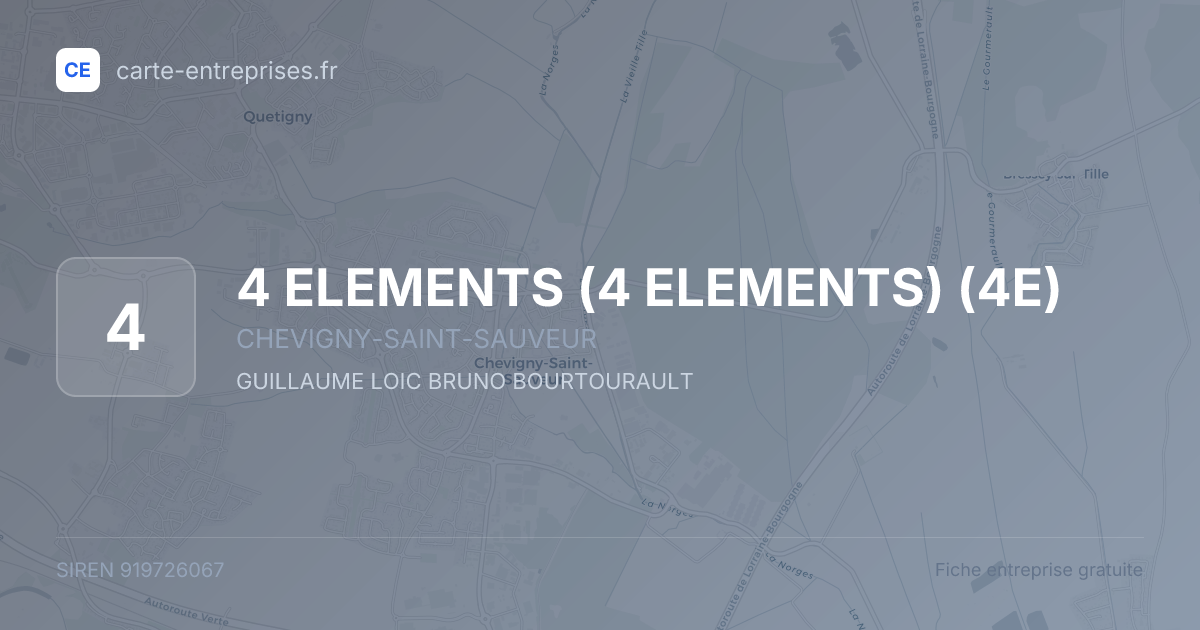 4 ELEMENTS (4 ELEMENTS) (4E) — 919726067 — fiche entreprise