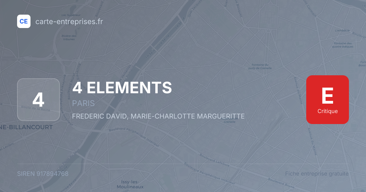 4 ELEMENTS — 917894768 — fiche entreprise