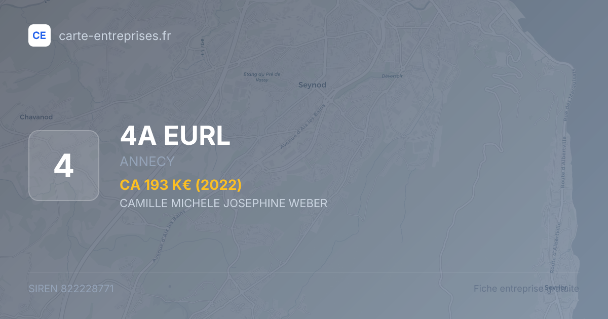 4A EURL — 822228771 — fiche entreprise
