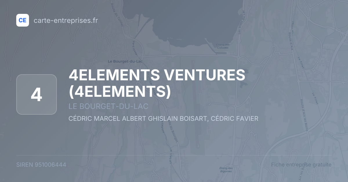 4ELEMENTS VENTURES (4ELEMENTS) — 951006444 — fiche entreprise