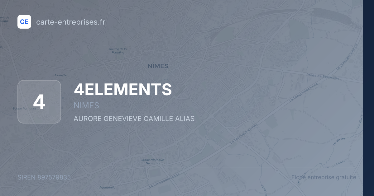 4ELEMENTS — 897579835 — fiche entreprise