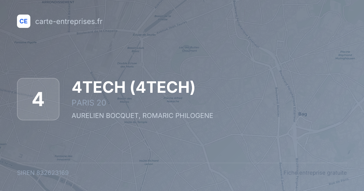 4TECH — 832623169 — fiche entreprise