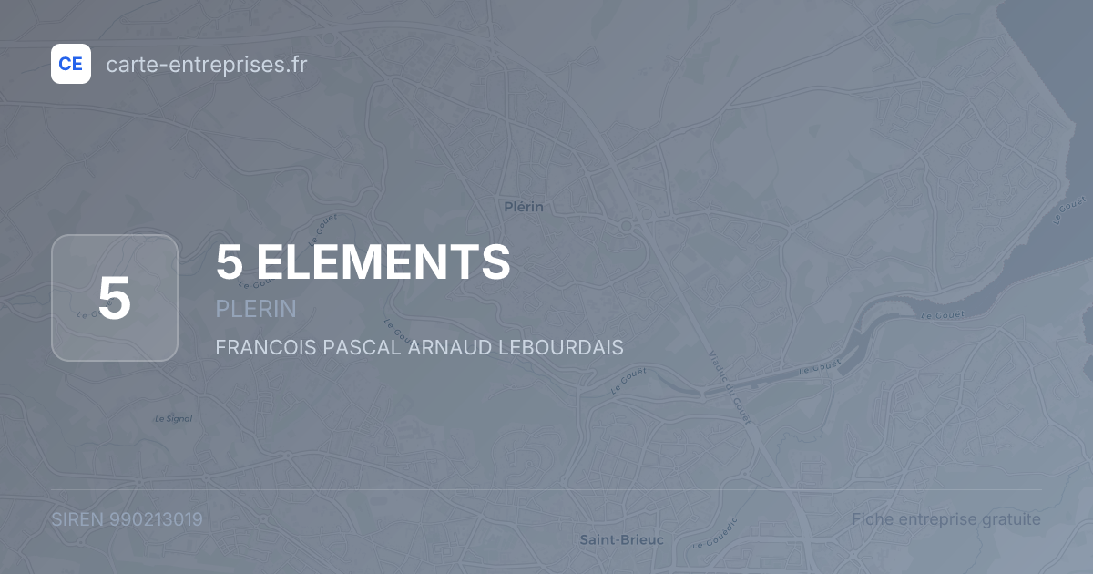 5 ELEMENTS — 990213019 — fiche entreprise