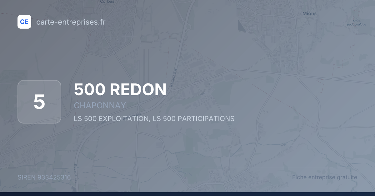 500 REDON — 933425316 — fiche entreprise