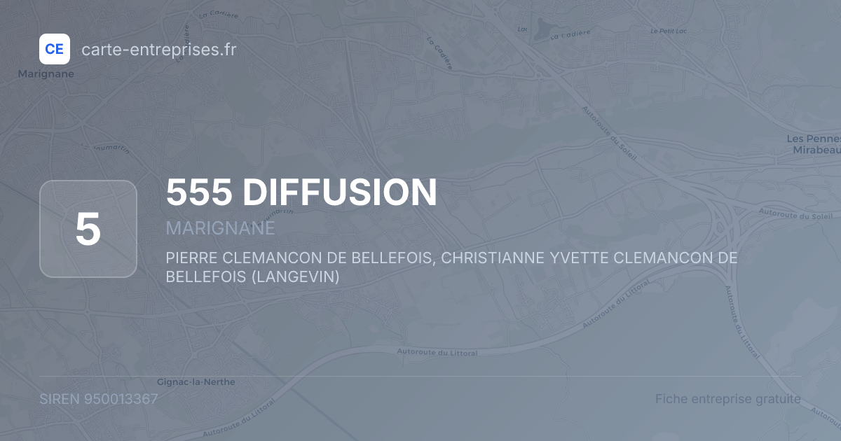 555 DIFFUSION — 950013367 — fiche entreprise