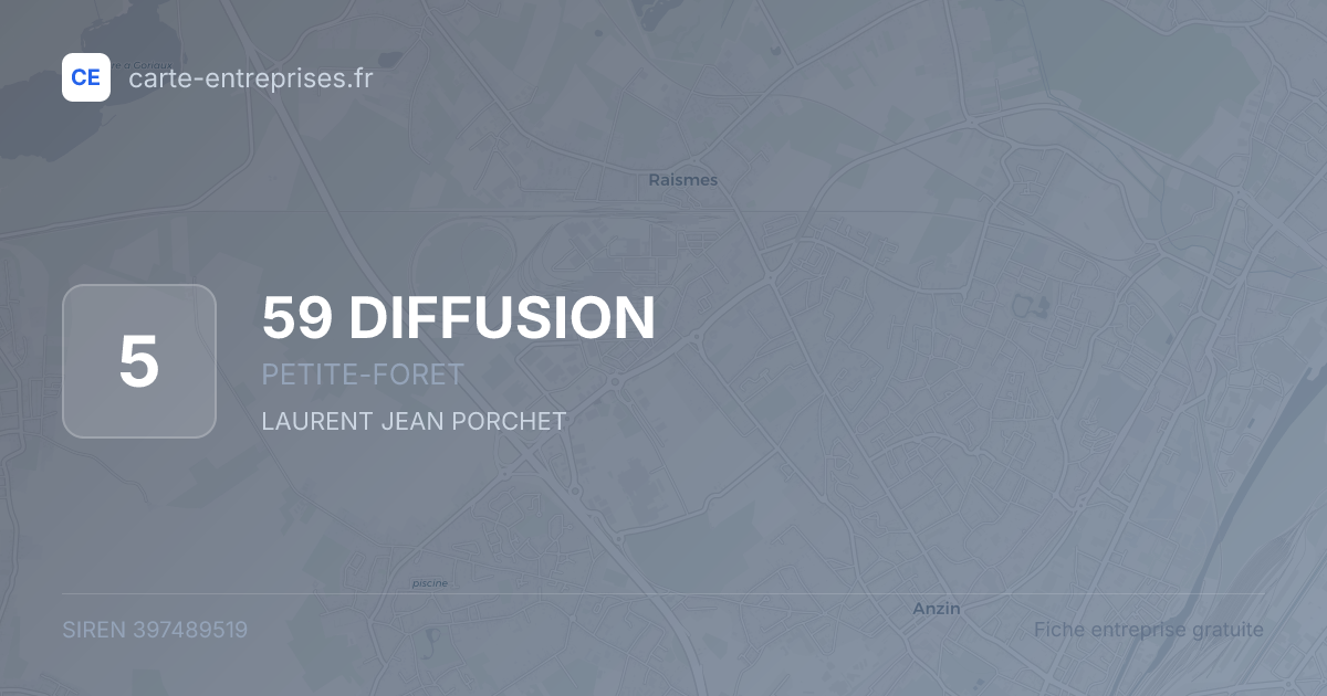 59 DIFFUSION — 397489519 — fiche entreprise