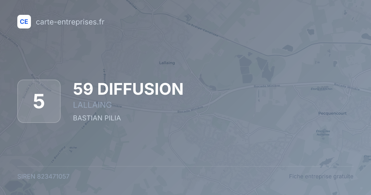 59 DIFFUSION — 823471057 — fiche entreprise