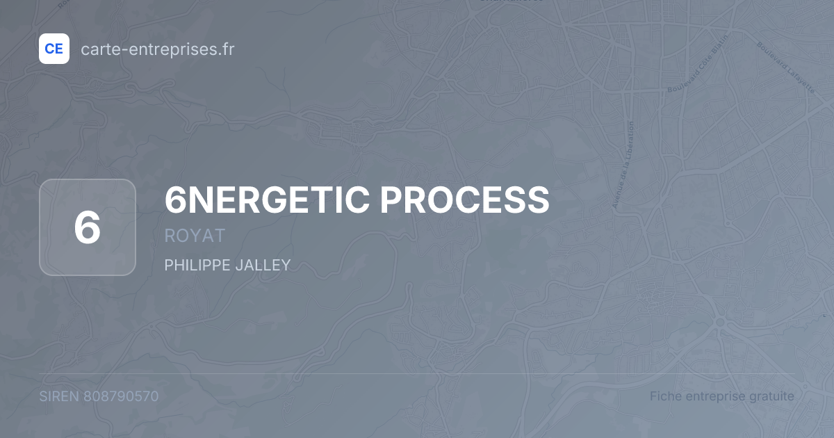 6NERGETIC PROCESS — 808790570 — fiche entreprise