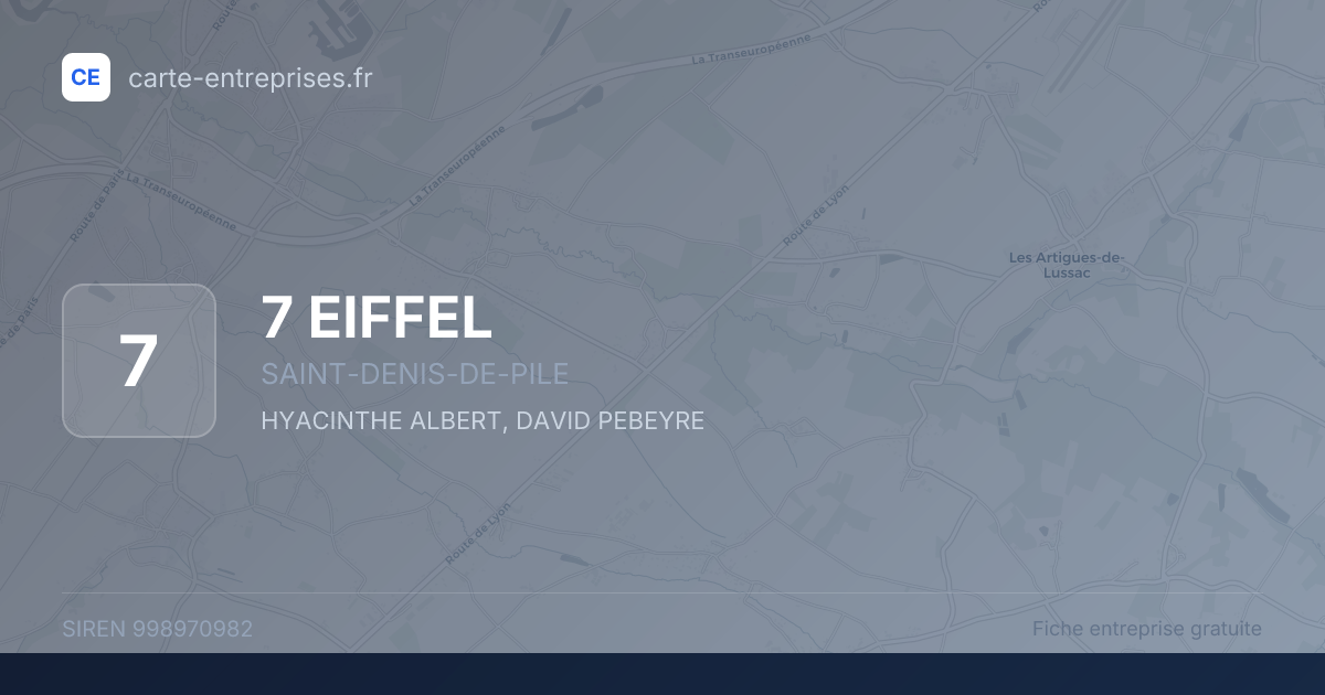 7 EIFFEL — 998970982 — fiche entreprise