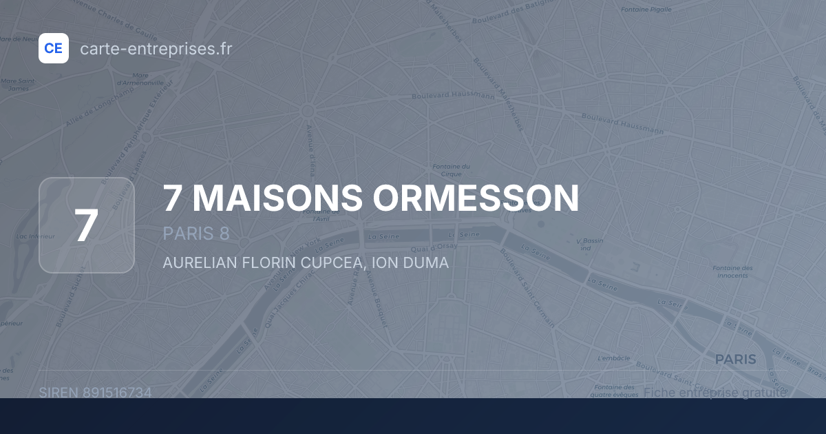 7 MAISONS ORMESSON — 891516734 — fiche entreprise